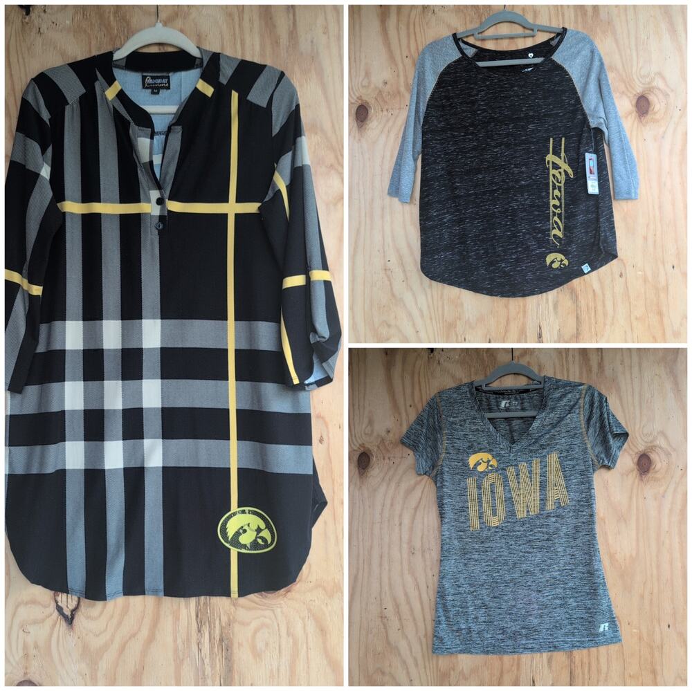 Iowa Hawkeyes Football Bundle (2) Tops Women's Large/XLarge